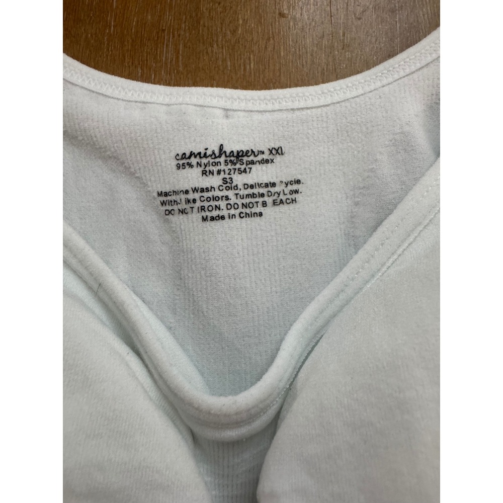 Camishaper White Seamless Compression Camisole Tank Top XXL Ribbed Scoop Neck
